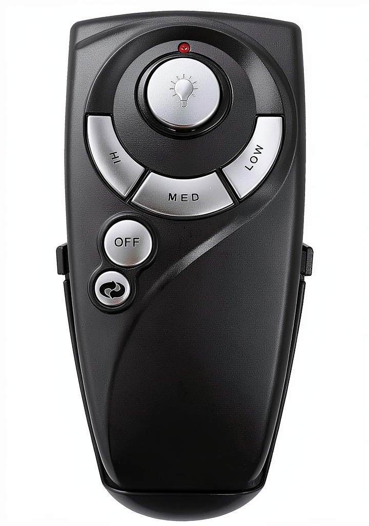 User holding the Eogifee ceiling fan remote in a living room