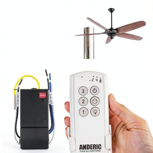 Anderic Ceiling Fan Remote Control Kit White Modern-2