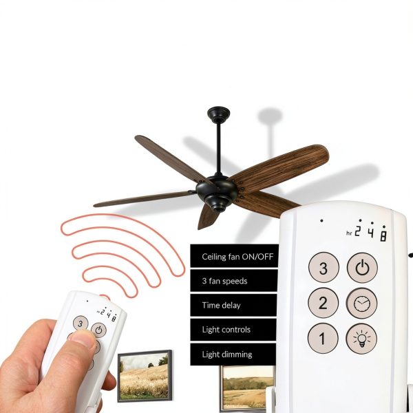 Anderic Ceiling Fan Remote Control Kit White Modern-4
