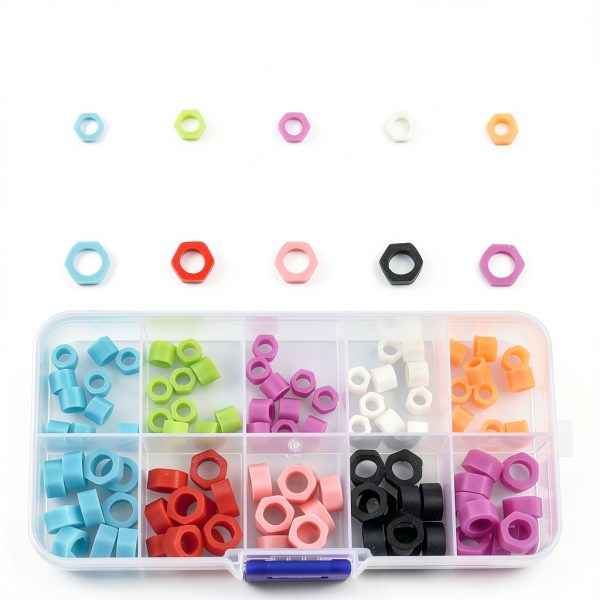 Dental Code Rings Orthodontic Silicone Ring 100Pcs Mix Large Small Multi- Color Instrument Labels Autoclavable(L 6mm S 4mm)-2