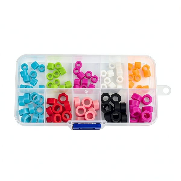 Dental Code Rings Orthodontic Silicone Ring 100Pcs Mix Large Small Multi- Color Instrument Labels Autoclavable(L 6mm S 4mm)-4