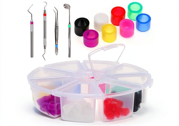 Dental Code Ring 160Pcs Non‑Toxic Silicone Dental Instrument Color Code Rings Hospital Orthodontic Code Rings Dental Clinic Orthodontic Accessory-3