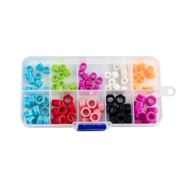Dental Code Rings Orthodontic Silicone Ring 100Pcs Mix Large Small Multi- Color Instrument Labels Autoclavable(L 6mm S 4mm)-6