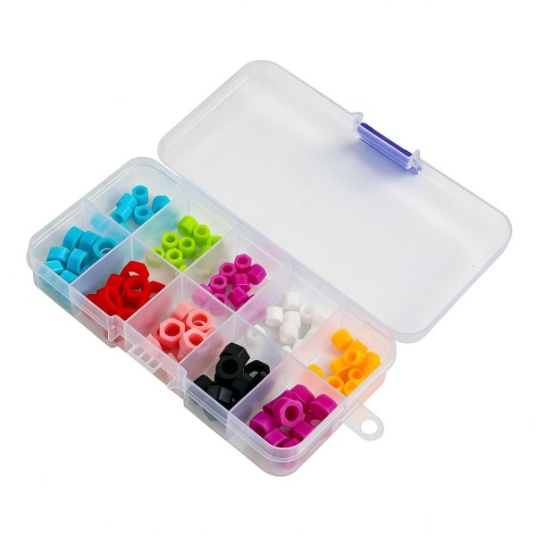 Dental Code Rings Orthodontic Silicone Ring 100Pcs Mix Large Small Multi- Color Instrument Labels Autoclavable(L 6mm S 4mm)-3