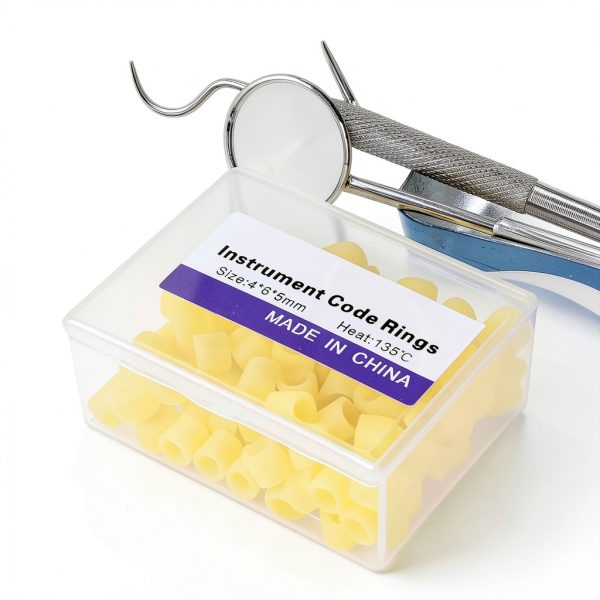 Dioche Dental Color Code Band, Silicone Dental Color Code Rings, Dental Color Code Rings Dental Color Code Rings Accessory Supplies 100pcs (yellow)-3