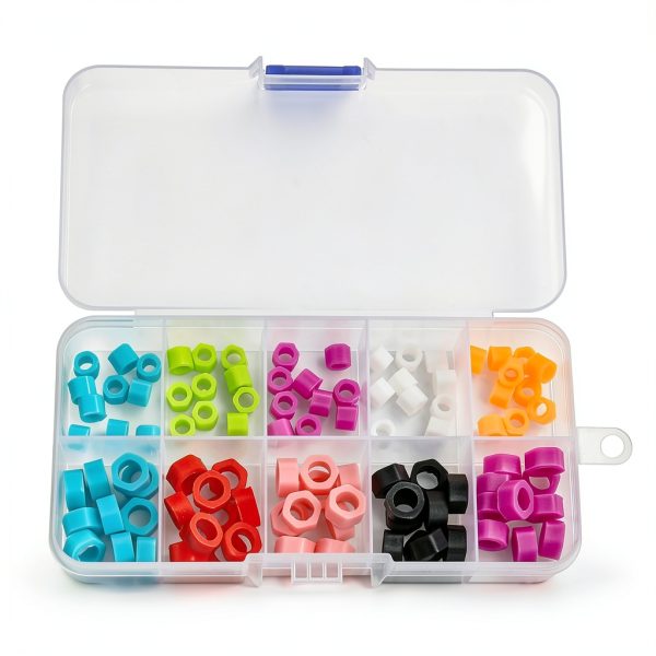 Dental Code Rings Orthodontic Silicone Ring 100Pcs Mix Large Small Multi- Color Instrument Labels Autoclavable(L 6mm S 4mm)-0