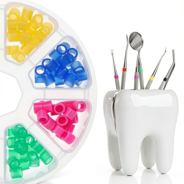 Dental Code Ring 160Pcs Non‑Toxic Silicone Dental Instrument Color Code Rings Hospital Orthodontic Code Rings Dental Clinic Orthodontic Accessory-4