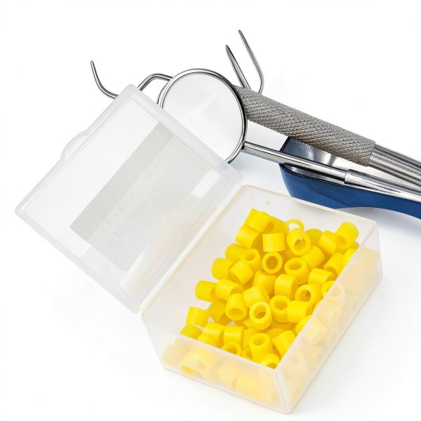 Dioche Dental Color Code Band, Silicone Dental Color Code Rings, Dental Color Code Rings Dental Color Code Rings Accessory Supplies 100pcs (yellow)-5