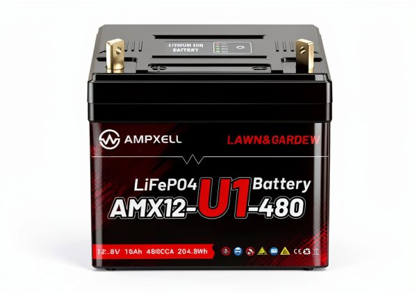 Group U1 Lithium LiFePO4 Lawn Mower Battery AMPXELL 480CCA 12V 16Ah-0