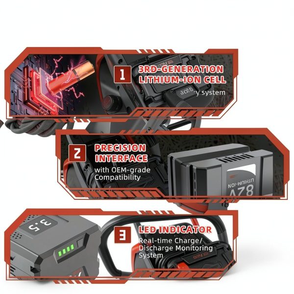 82V 3.5Ah Battery for Briggs & Stratton Snapper XD 287Wh Lithium‑Ion-5